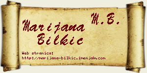 Marijana Bilkić vizit kartica